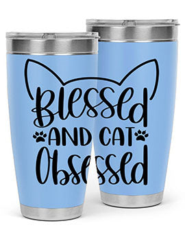 Blessed And Cat Obsessed Style 79#- cat- Tumbler