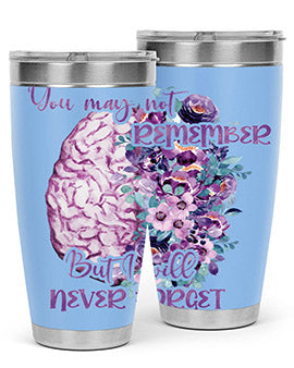 Brain Floral AlzheimerS Awareness 128#- alzheimers- Tumbler