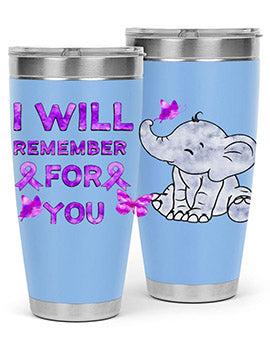 Elephant I Will Remember For You 132#- alzheimers- Tumbler