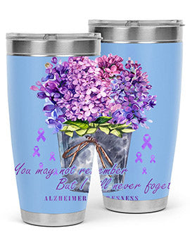 Flower Remember AlzheimerS Awareness 148#- alzheimers- Tumbler