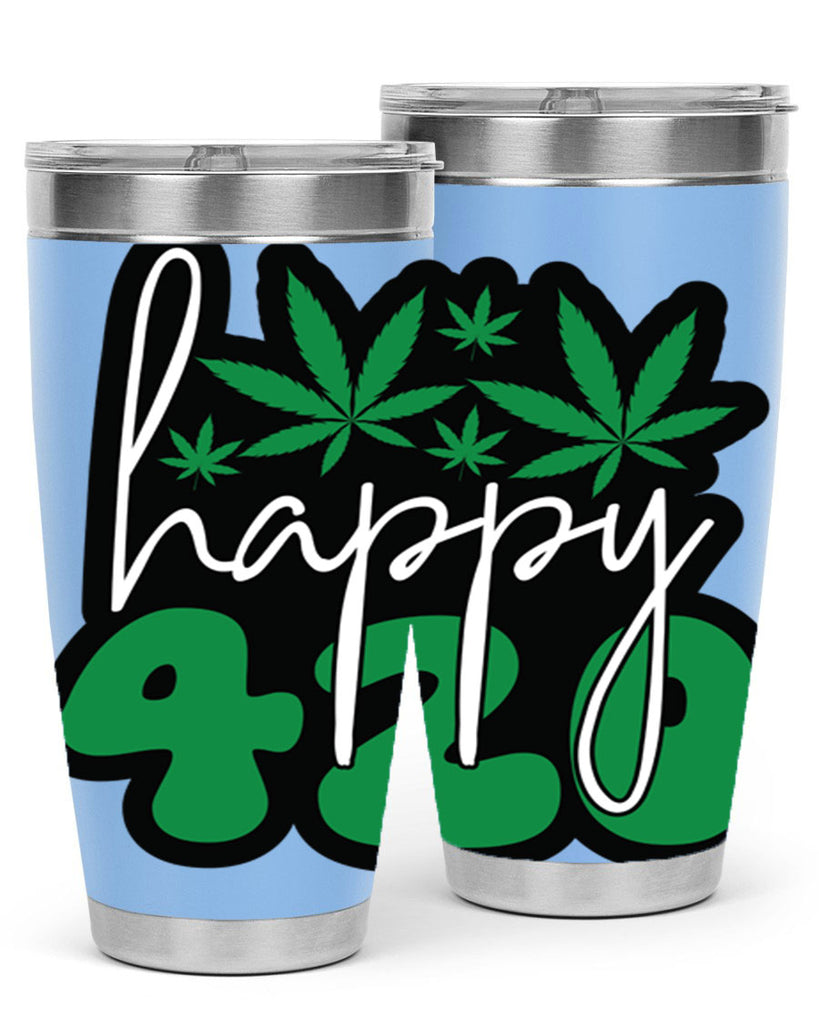 Happy 420 102#- marijuana- Tumbler