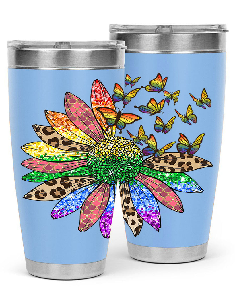 Lgbt Butterfly Sunflower  Png 52#- lgbt- Tumbler