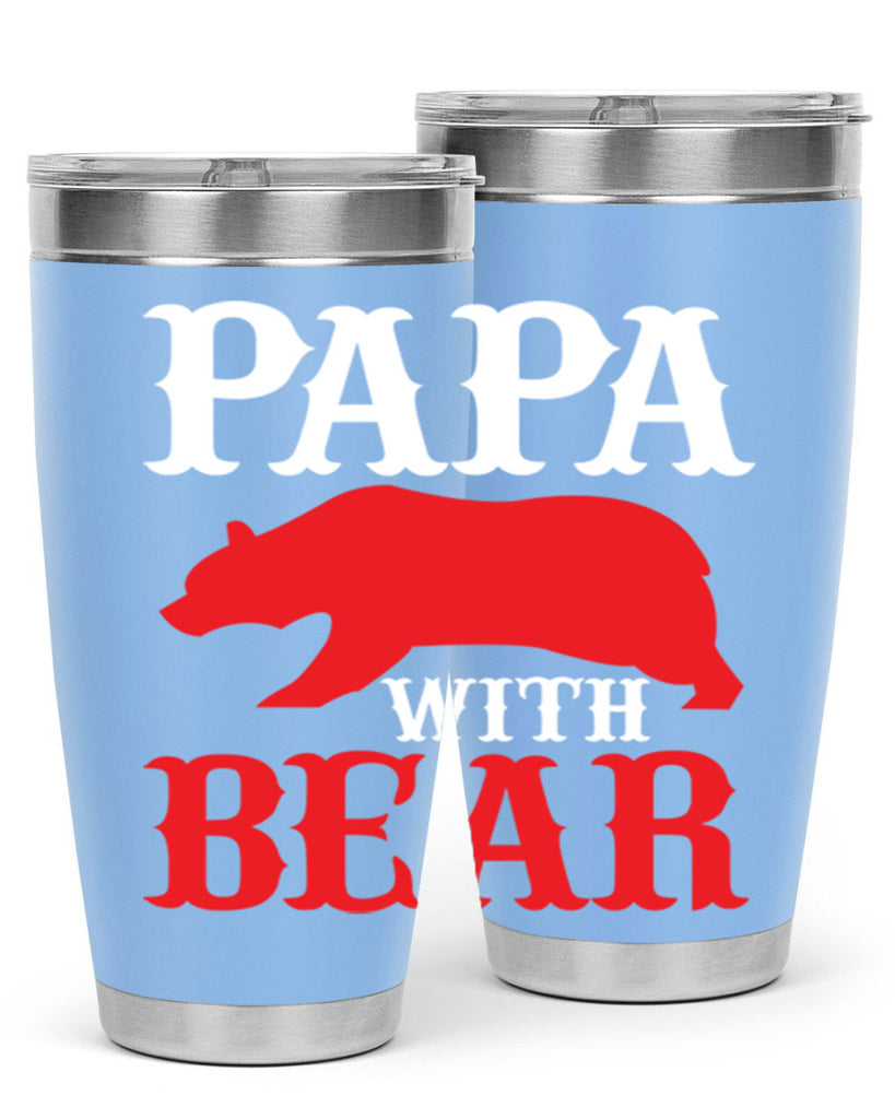 PAPA WITH BEAR 111#- grandpa - papa- Tumbler