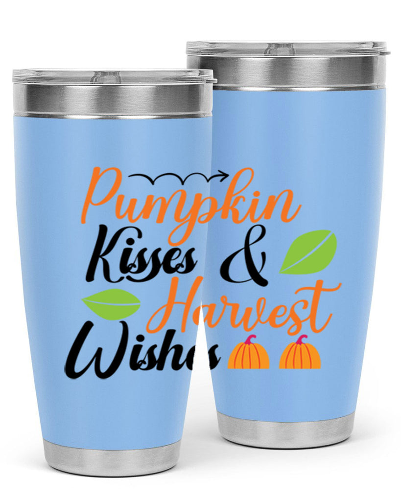 Pumpkin Kisses Harvest Wishes 523#- fall- Tumbler