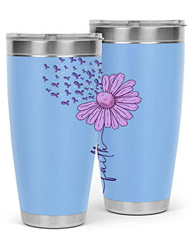 Purple Daisy Faith AlzheimerS Awareness 209#- alzheimers- Tumbler