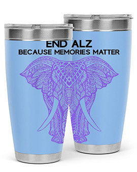 Purple Elephant Alzheimer Awareness 212#- alzheimers- Tumbler