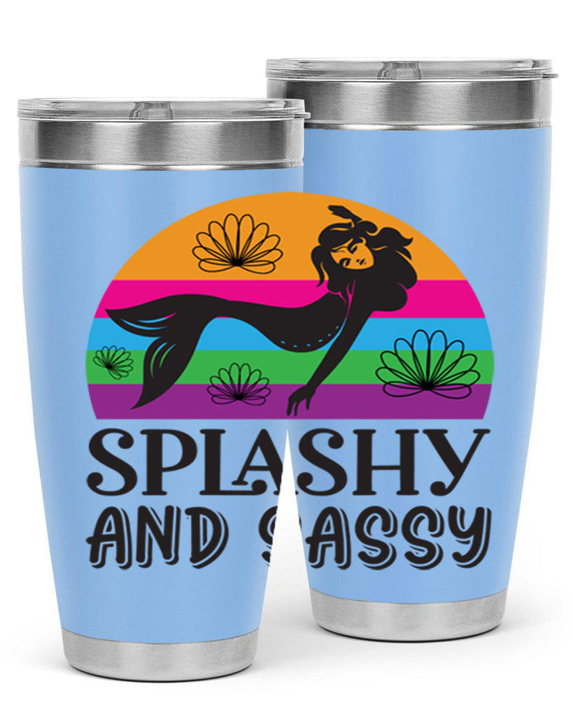 Splashy and sassy 623#- mermaid- Tumbler