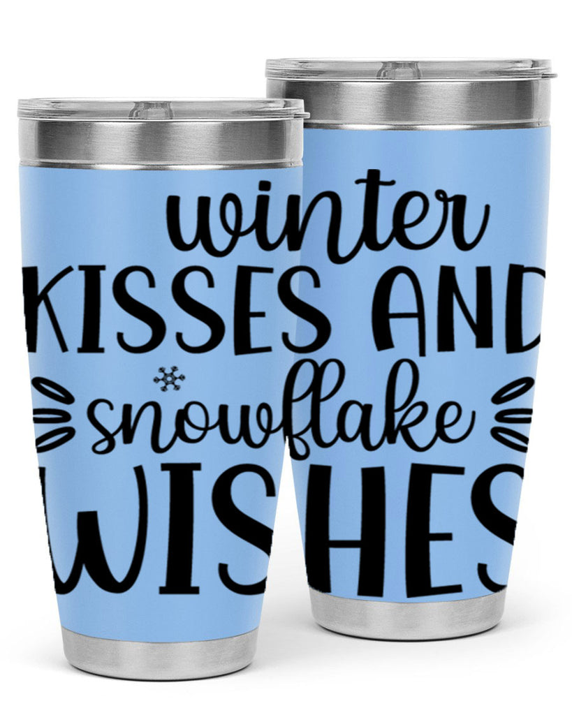 Winter Kisses And Snowflake Wishes517#- winter- Tumbler