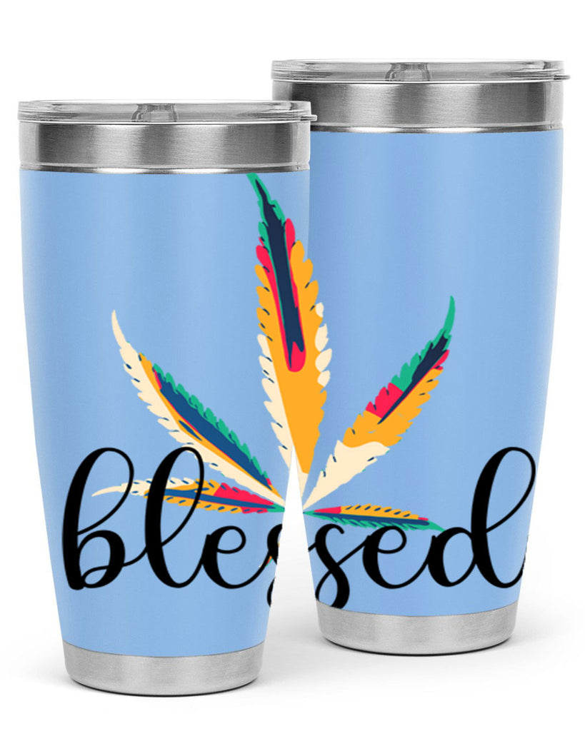 blessed colorful 19#- marijuana- Tumbler