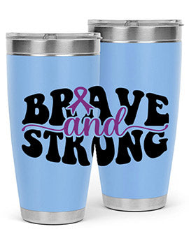 brave and strong 129#- alzheimers- Tumbler