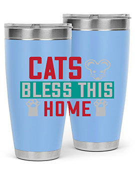 cats bless this home Style 36#- cat- Tumbler