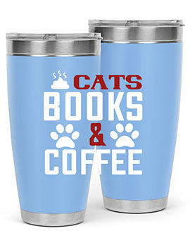 cats books and coffee Style 38#- cat- Tumbler