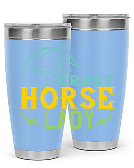 crazy horse lady Style 10#- horse- Tumbler