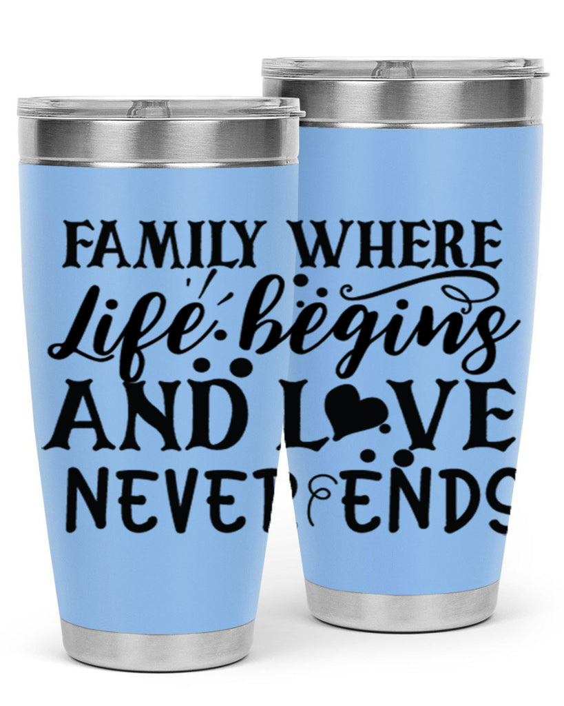 family where life begins and love never ends 33#- family- Tumbler