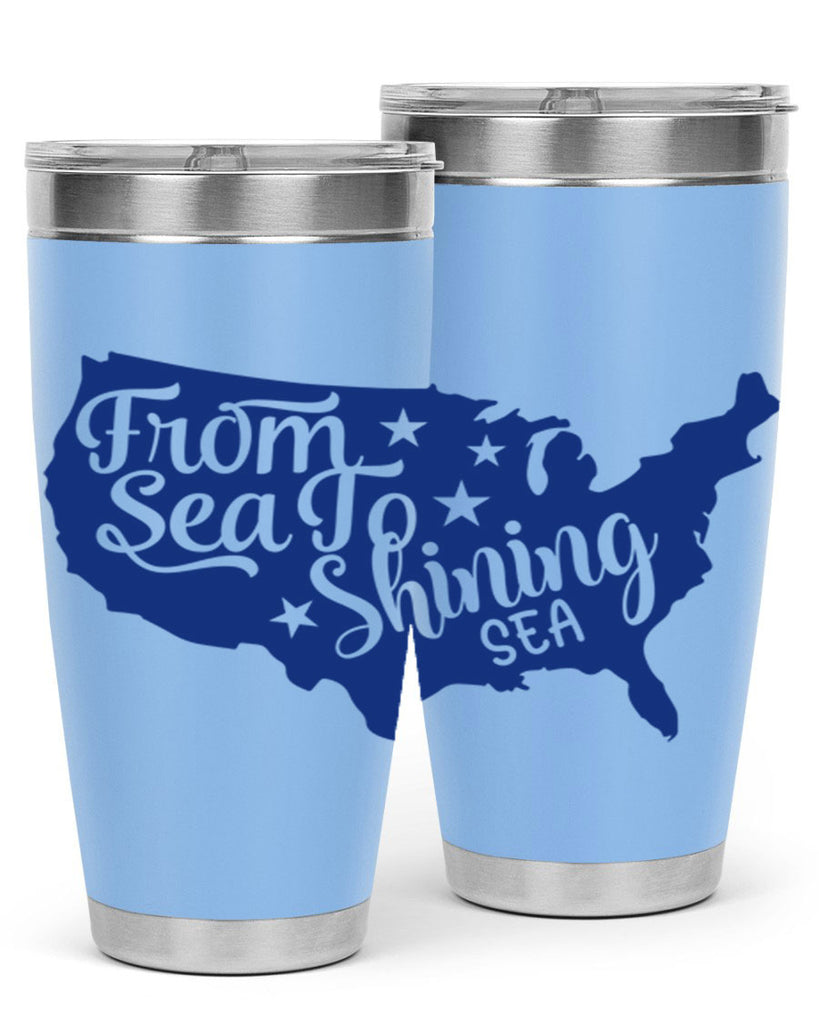 from sea to shining sea Style 52#- Fourt Of July- Tumbler