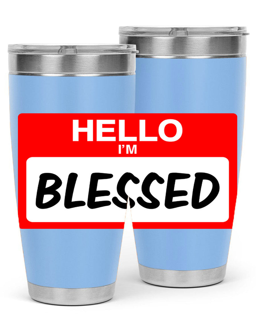 hello im blessed 133#- black words phrases- Cotton Tank