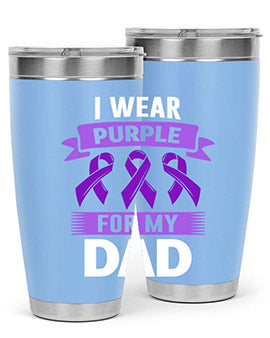 i wear purple for dad 169#- alzheimers- Tumbler