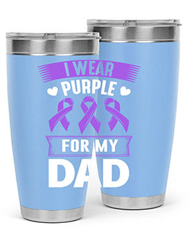 i wear purple for dad 170#- alzheimers- Tumbler