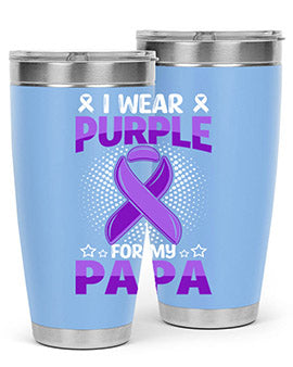 i wear purple for papa 175#- alzheimers- Tumbler