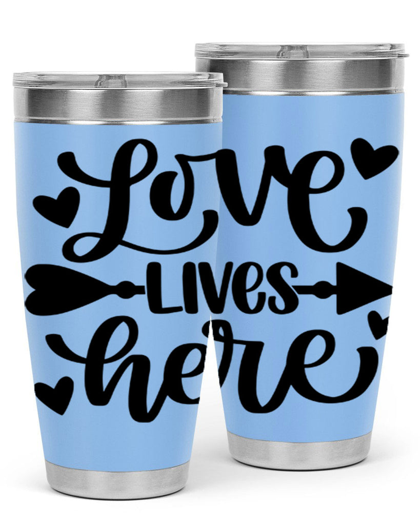 love lives here 7#- home- Tumbler