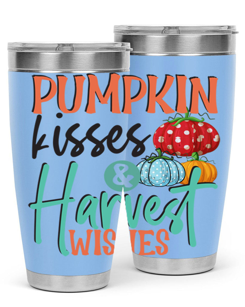pumpkin kisses harvest wishes 526#- fall- Tumbler