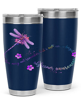 Alzheimer Awareness Dragonfly Remember 1#- alzheimers- Tumbler