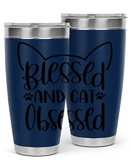 Blessed And Cat Obsessed Style 79#- cat- Tumbler