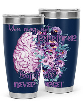 Brain Floral AlzheimerS Awareness 128#- alzheimers- Tumbler