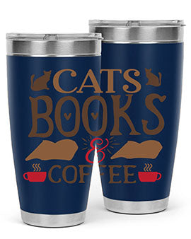 Cats Books Coffee Style 9#- cat- Tumbler