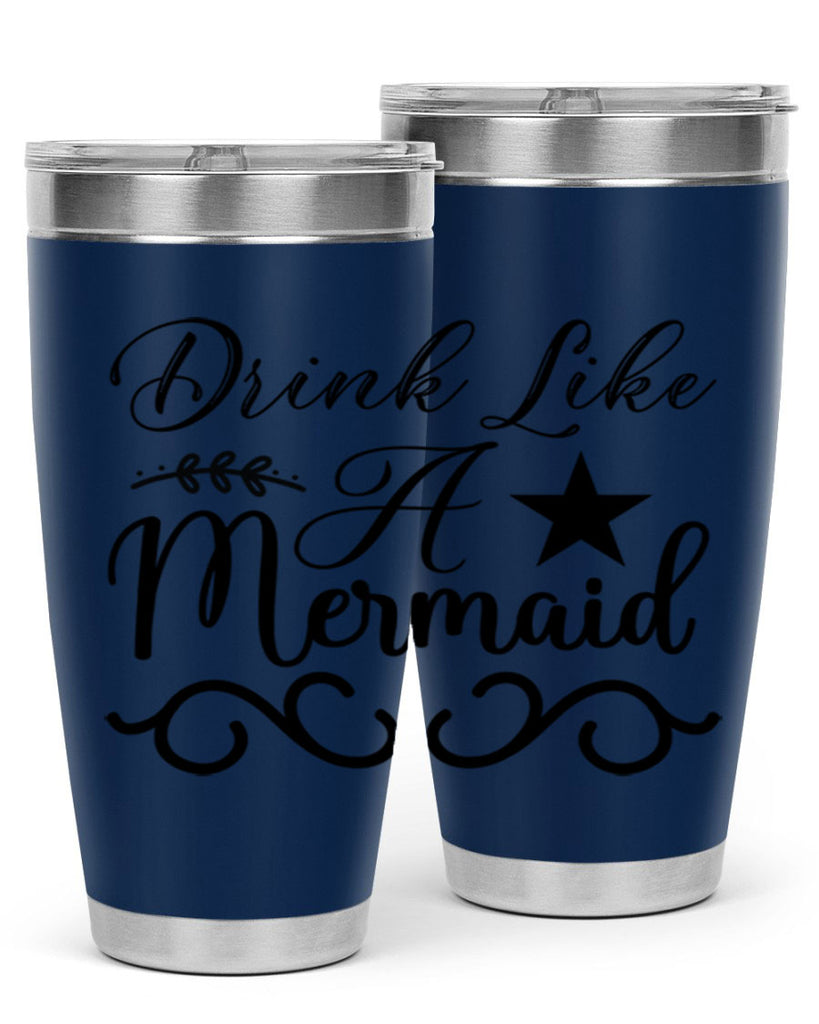 Drink like a mermaid 144#- mermaid- Tumbler