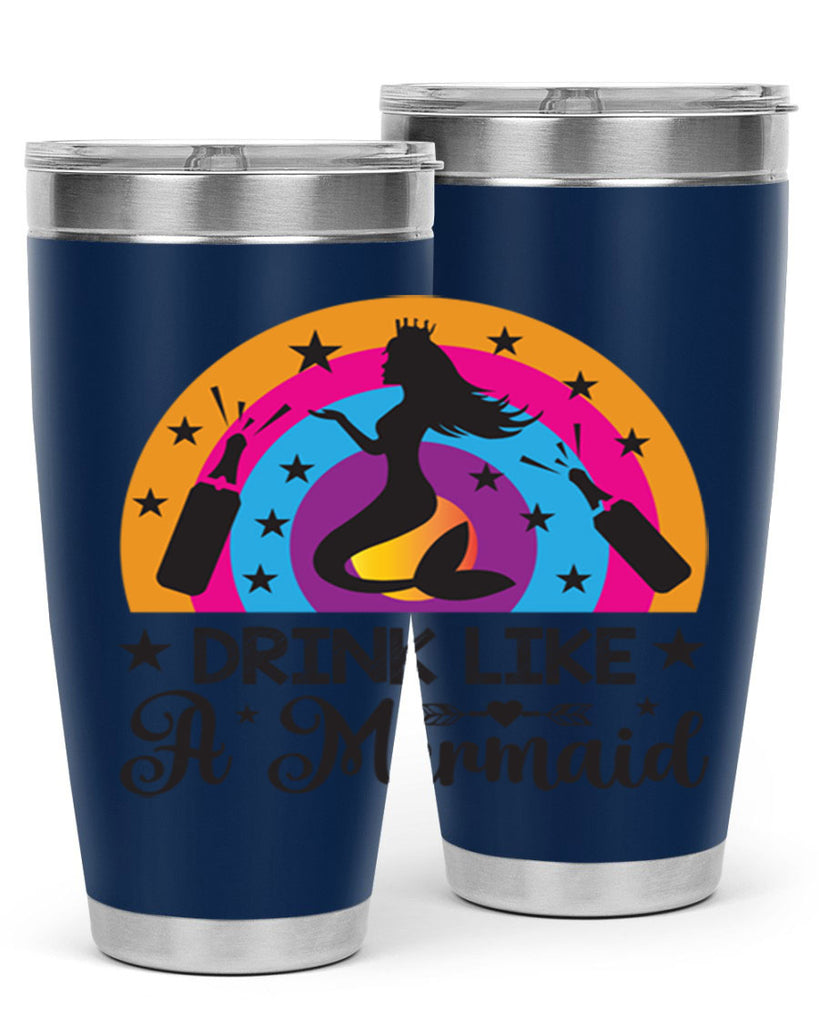 Drink like a mermaid 150#- mermaid- Tumbler