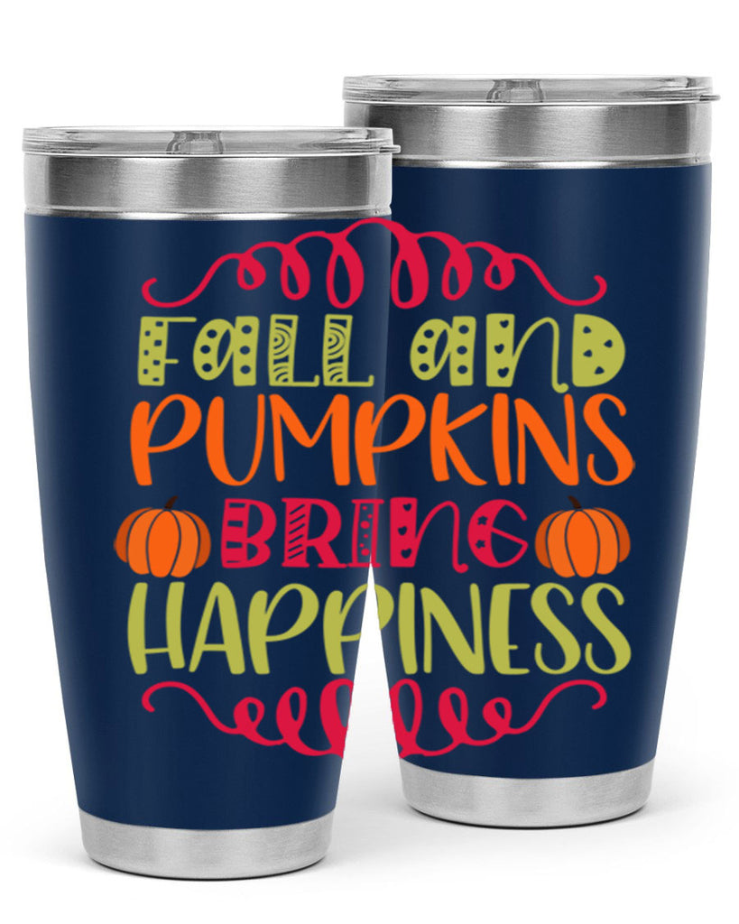 Fall and Pumpkins bring Happiness 86#- fall- Tumbler
