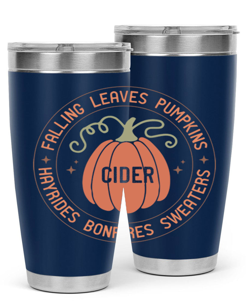 Falling Leaves Pumpkins Cider Hayrides Bonfires Sweaters 168#- fall- Tumbler