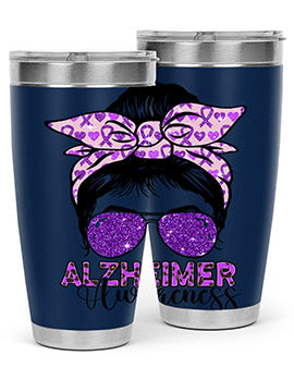 Girl Warrior Alzheimer Awareness 153#- alzheimers- Tumbler