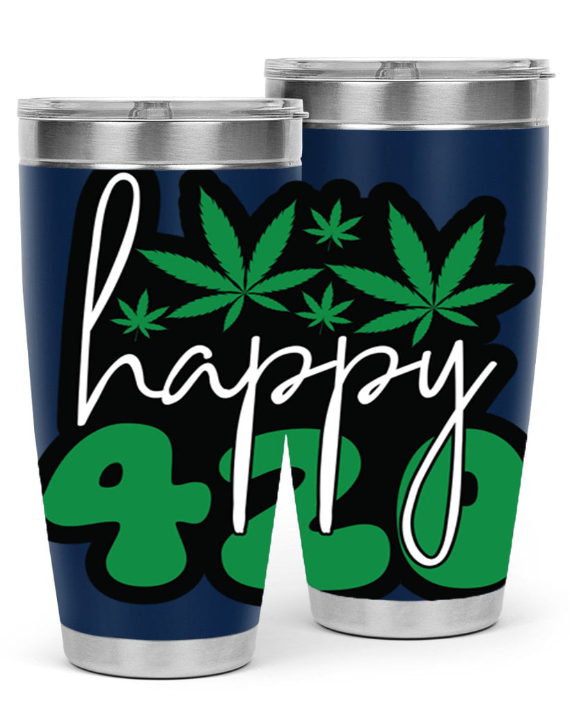 Happy 420 102#- marijuana- Tumbler