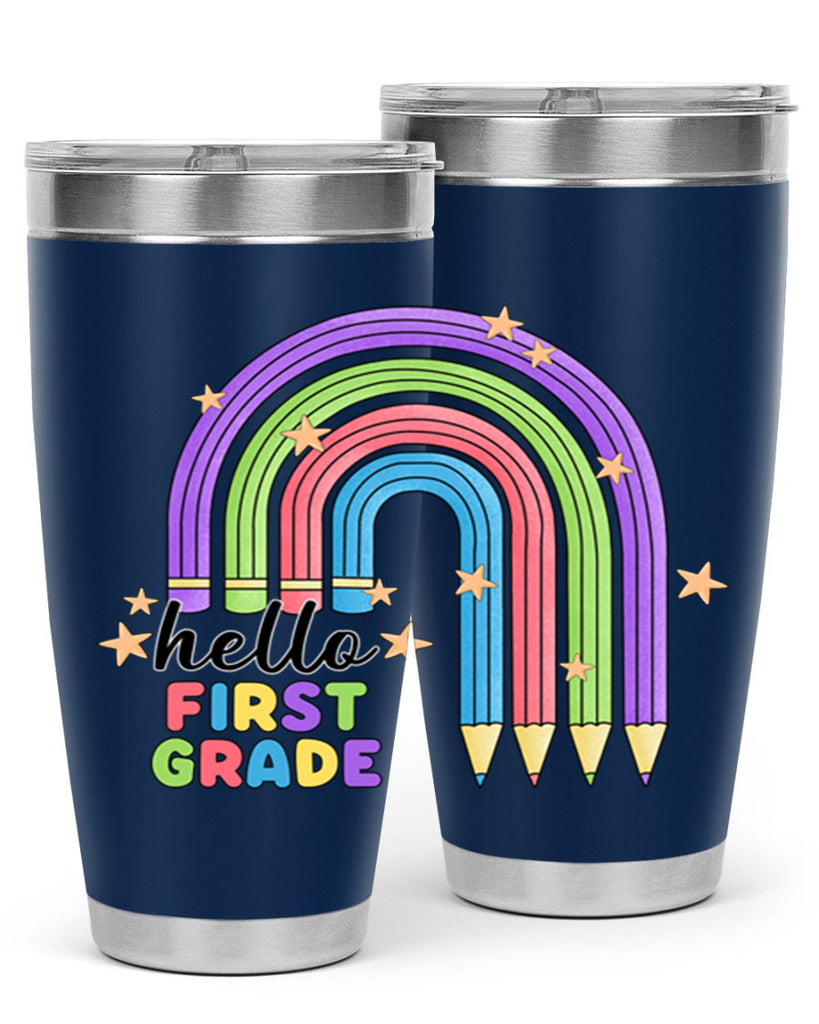 Hello 1st Grade Pencil Rainbow 14#- 1st grade- Tumbler