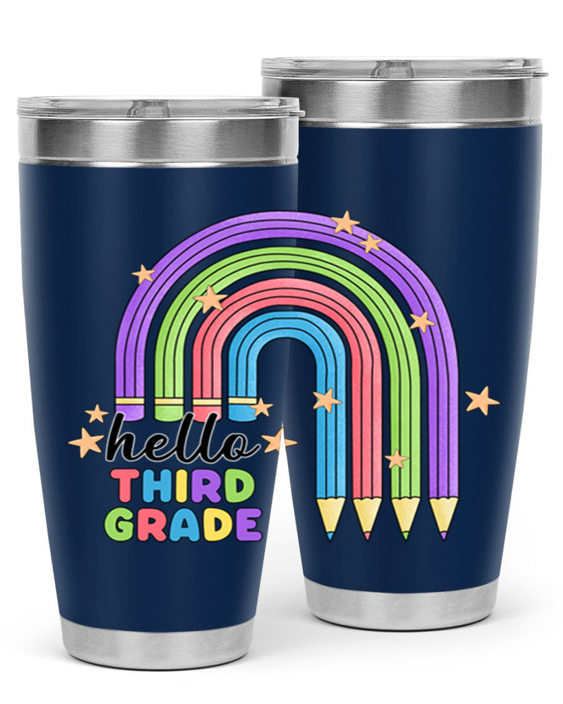 Hello 3rd Grade Pencil Rainbow 11#- 3rd grade- Tumbler