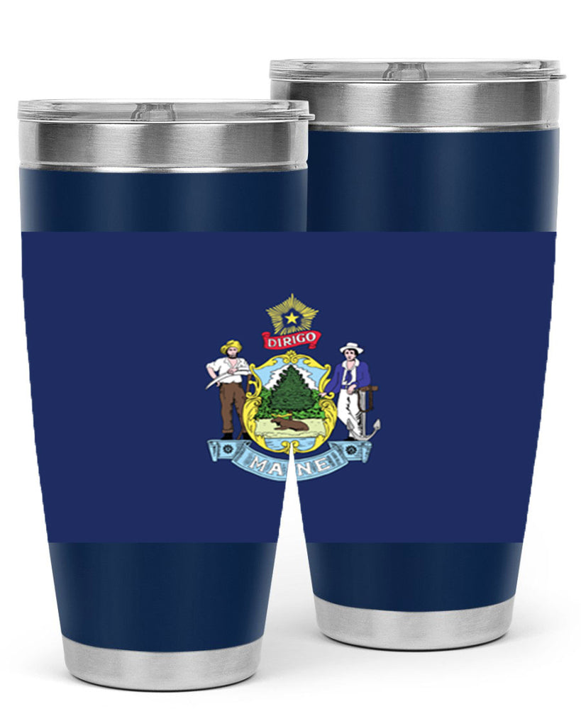 Maine 33#- Us Flags- Tumbler