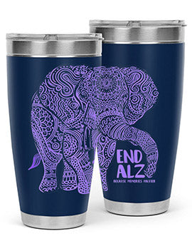 Purple Elephant Alzheimer Awareness 210#- alzheimers- Tumbler