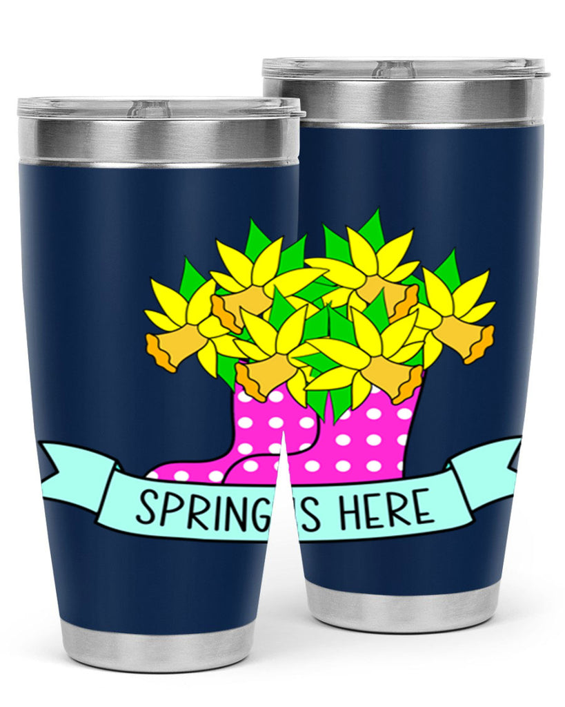 Spring is here daffodil rainboots442#- spring- Tumbler