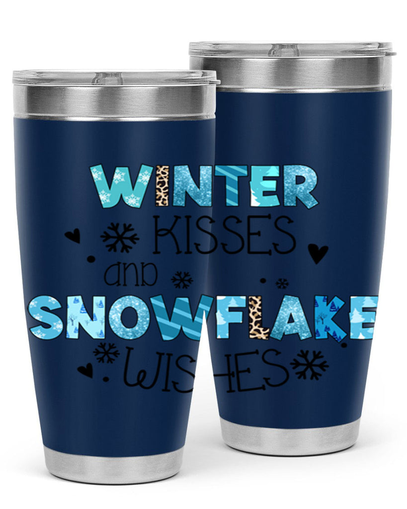 Winter kisses and snowflake wishes 571#- winter- Tumbler