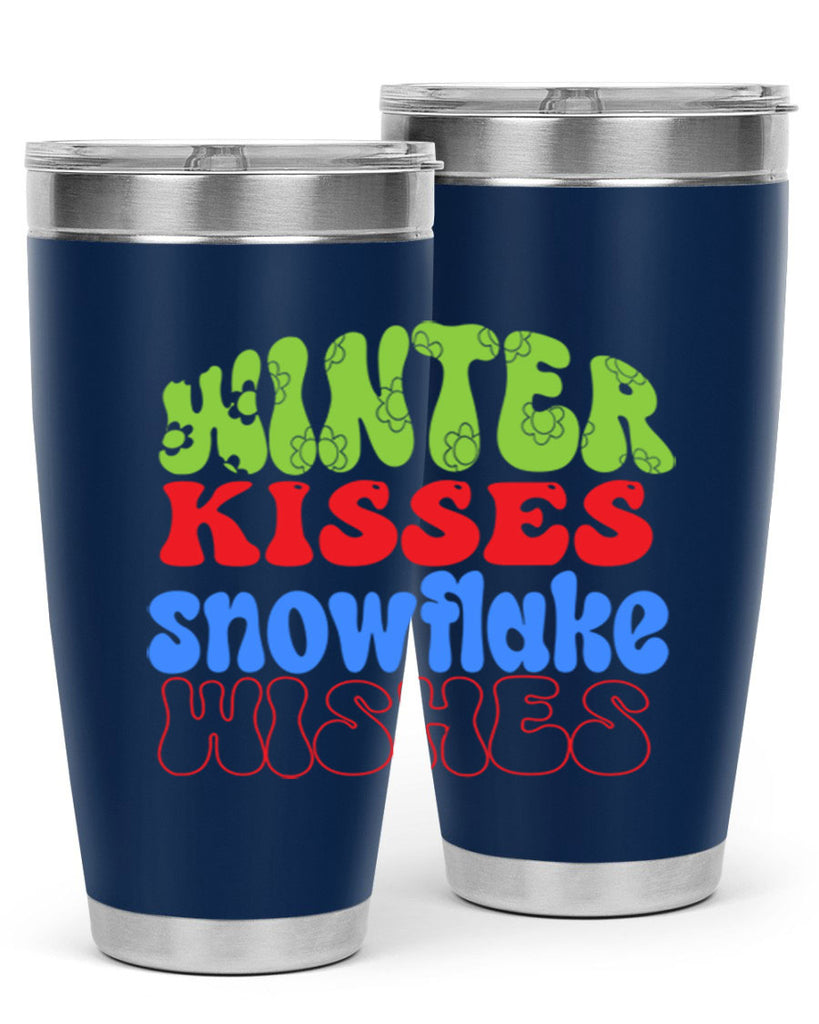 Winter kisses snowflake wishes 520#- winter- Tumbler