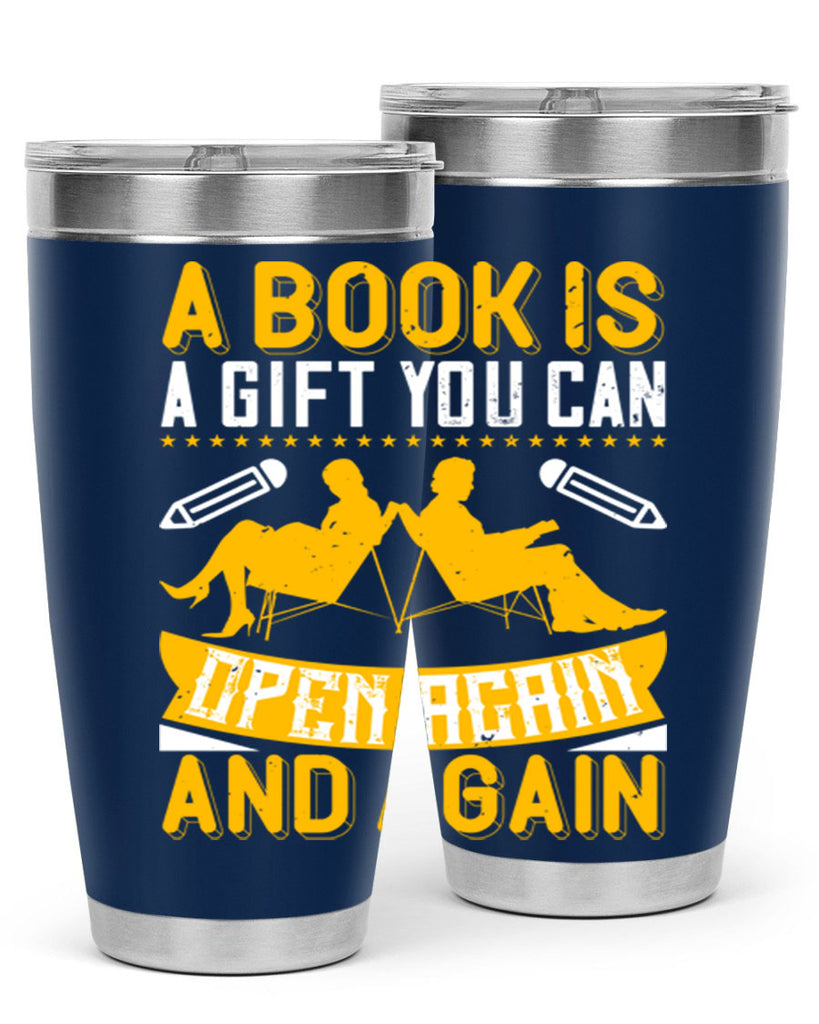 a book is a gift you can open again and again 80#- reading- Tumbler