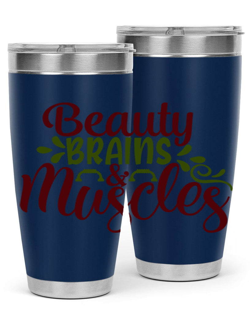 beauty brains muscles 52#- gym- Tumbler