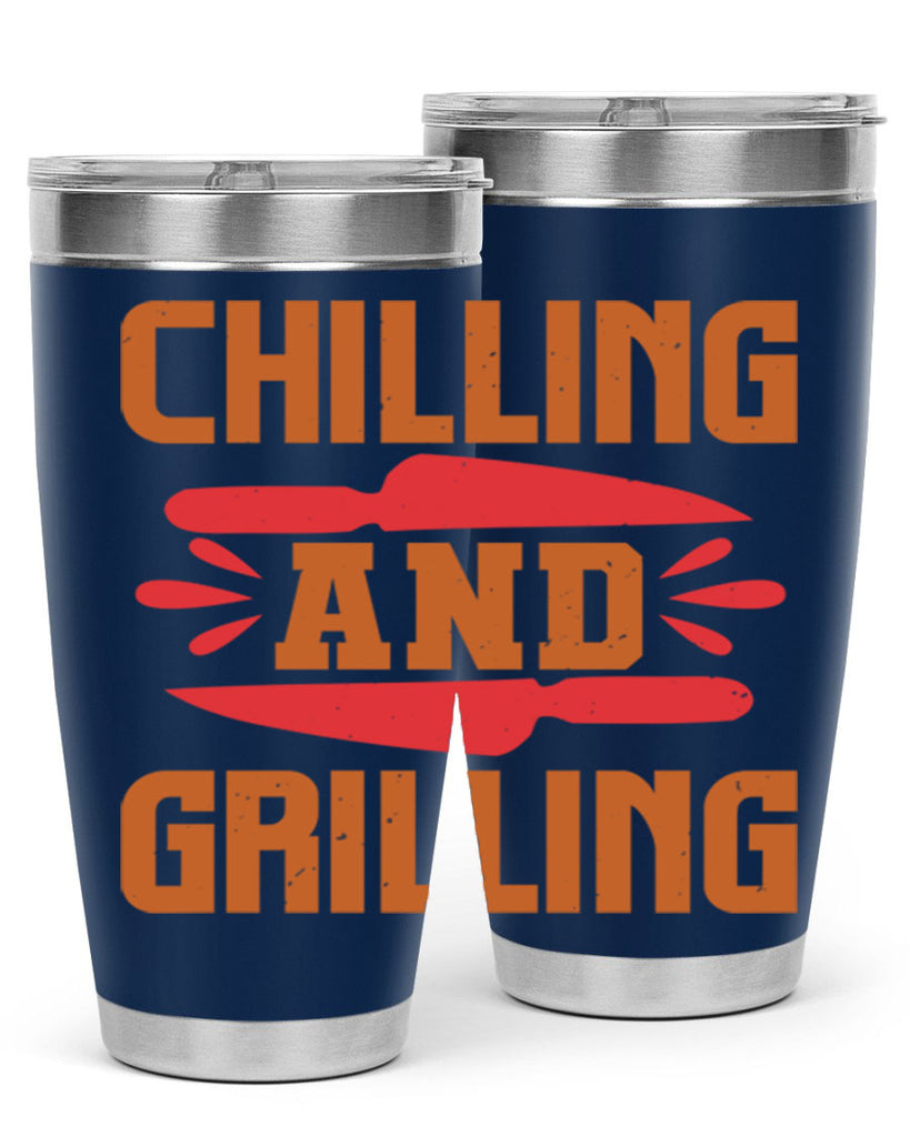 chilling and grilling 48#- bbq- Tumbler