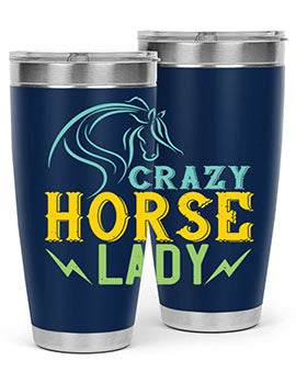 crazy horse lady Style 10#- horse- Tumbler