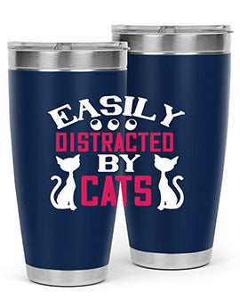easily distracted by cats Style 46#- cat- Tumbler