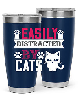 easily distracted by cats Style 47#- cat- Tumbler