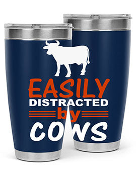 easily distracted by cows Style 4#- cow- Tumbler