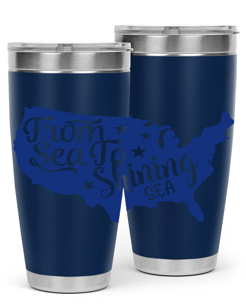 from sea to shining sea Style 52#- Fourt Of July- Tumbler